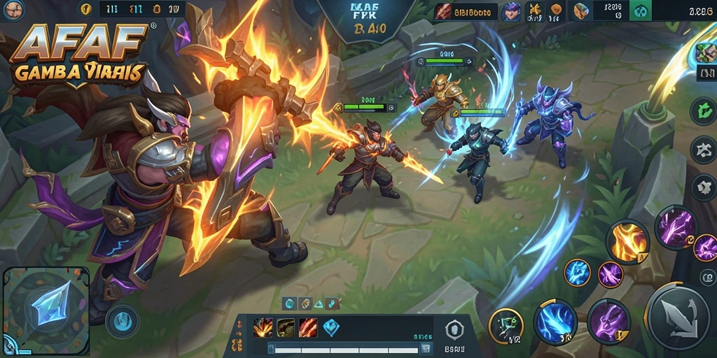Tampilan gameplay epik AFAF di arena pertempuran.