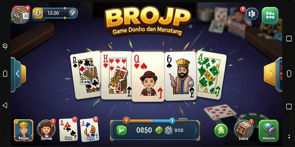 Tampilan gameplay seru dari BROJP saat memainkan Domino.
