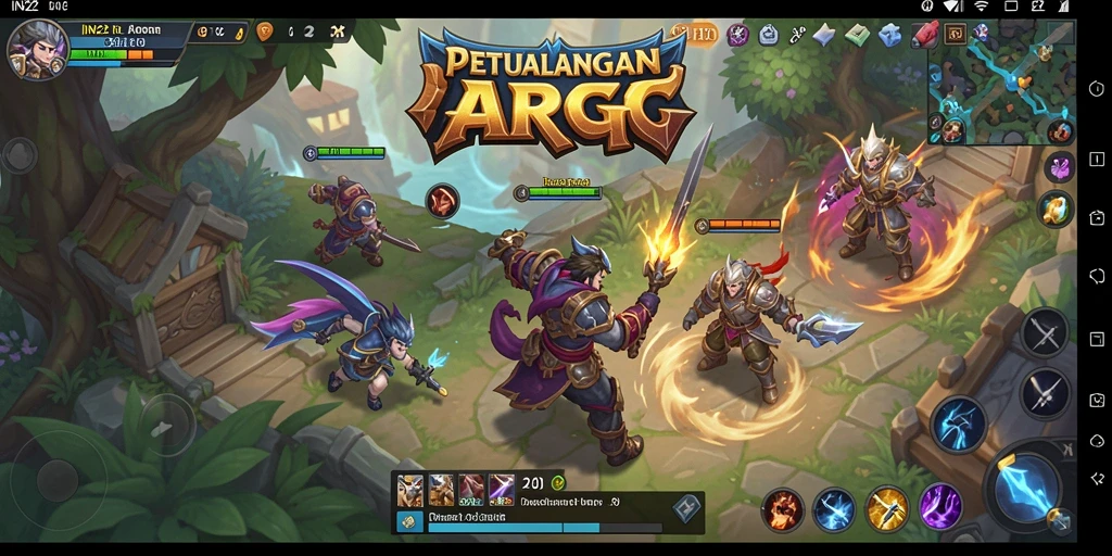Gameplay ARPG IN22 menampilkan pertarungan seru dan karakter yang dinamis.