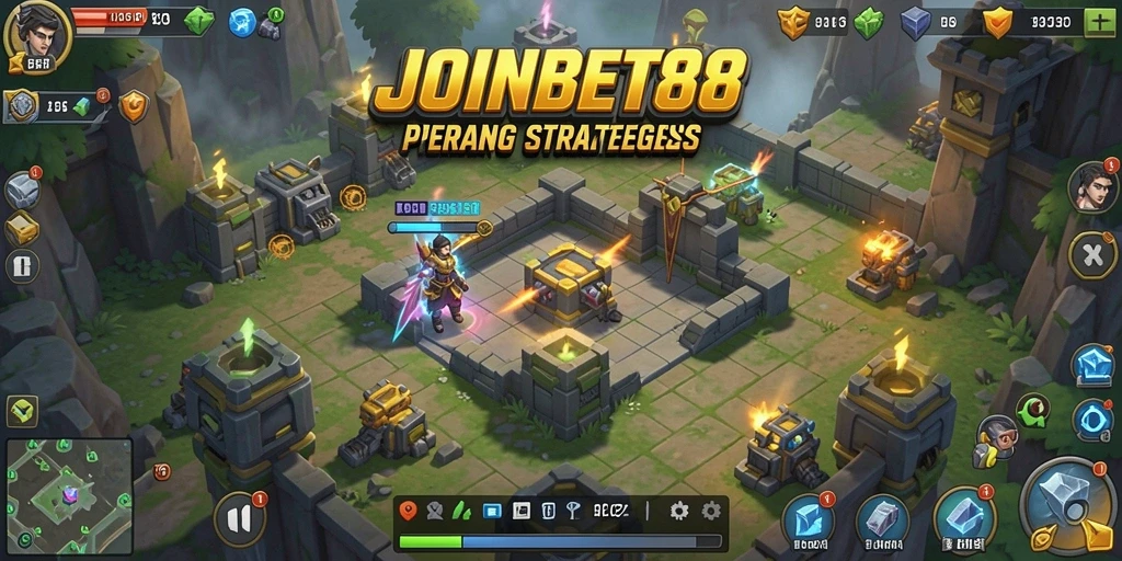 Tampilan gameplay seru dari JOINBET88 dengan strategi Tower Defense.