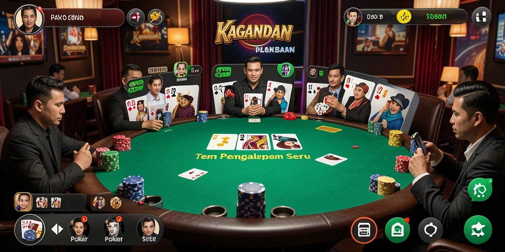 Screenshot gameplay KAGANDAN menampilkan aksi seru permainan Poker.