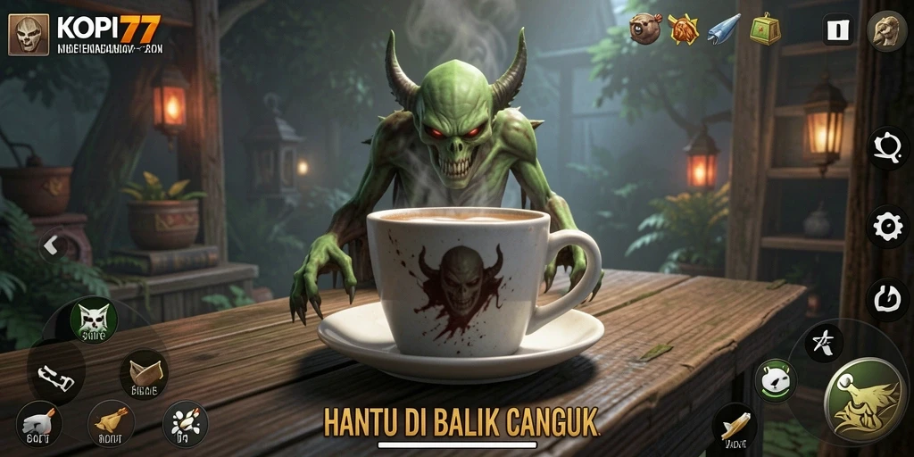 Tampilan gameplay menegangkan di KOPI77 dengan elemen horor yang mendalam.