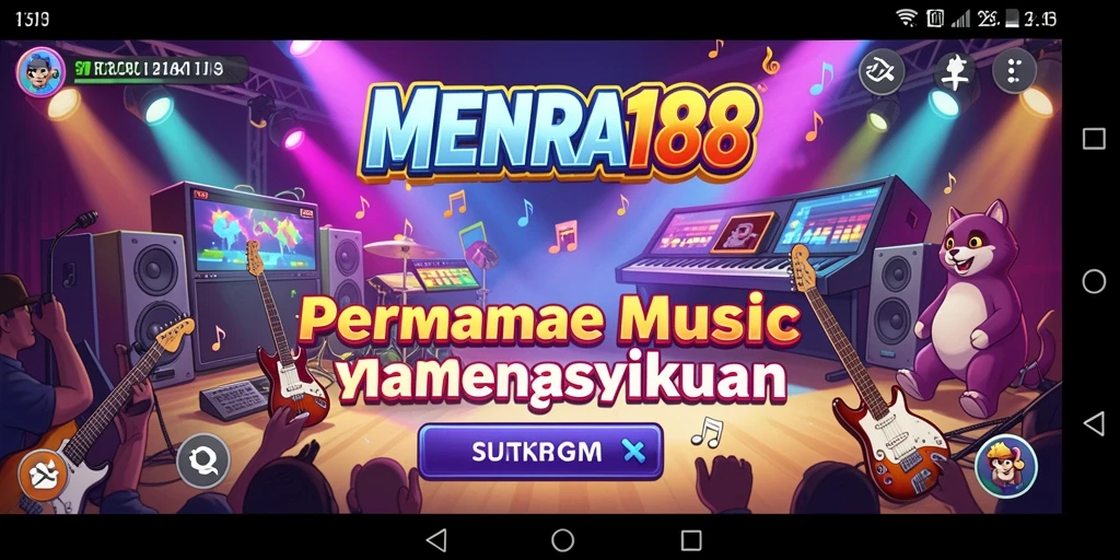 Tangkapan layar menunjukkan gameplay seru dalam MENARA188 dengan berbagai tantangan musik.