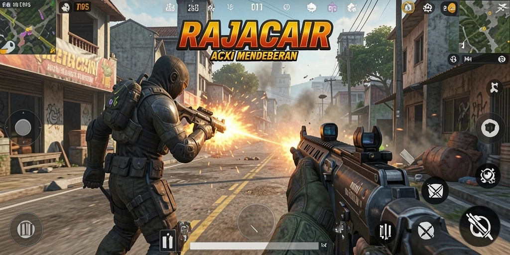 Tampilan mendebarkan dari gameplay RAJACAIR yang penuh aksi.