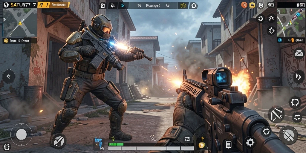 Gameplay intens dengan grafis mendetail dalam SATU77.