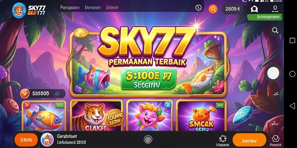 Tampilan gameplay slot yang menarik dan berwarna-warni dari SKY77.